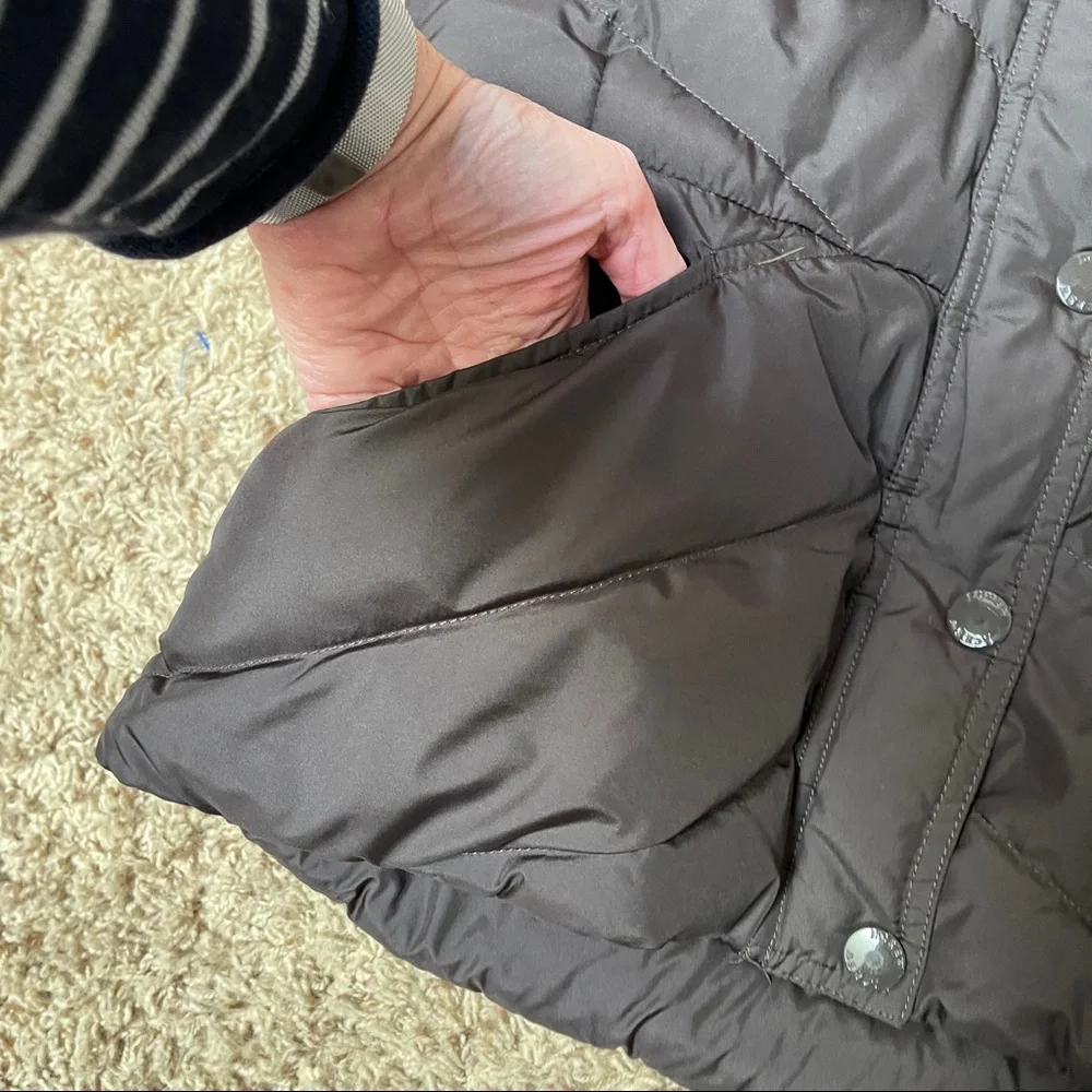 J Crew Sherpa Fleece Lined Down Puffer Vest Chocolate Brown XS Style 17950